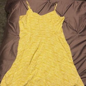 Yellow and white striped dress